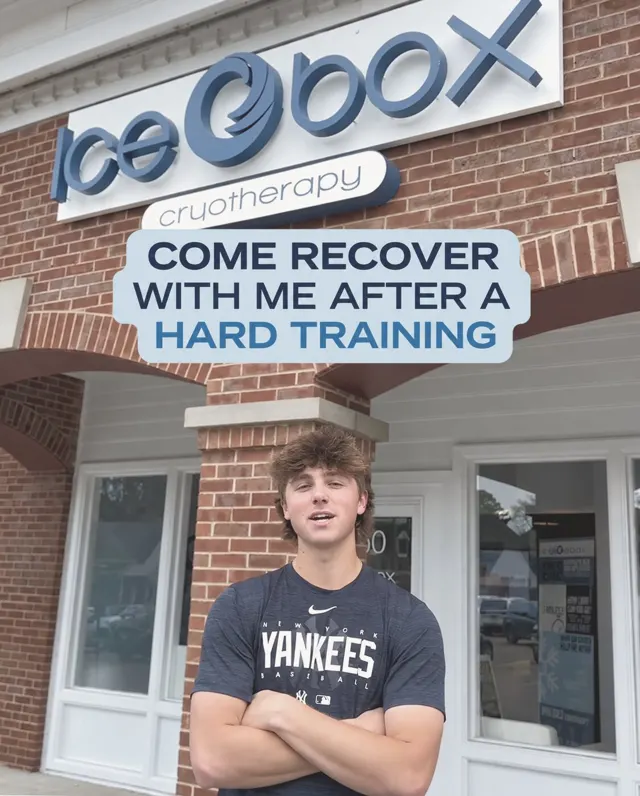 An Icebox athlete standing outside the Icebox Cryotherapy studio